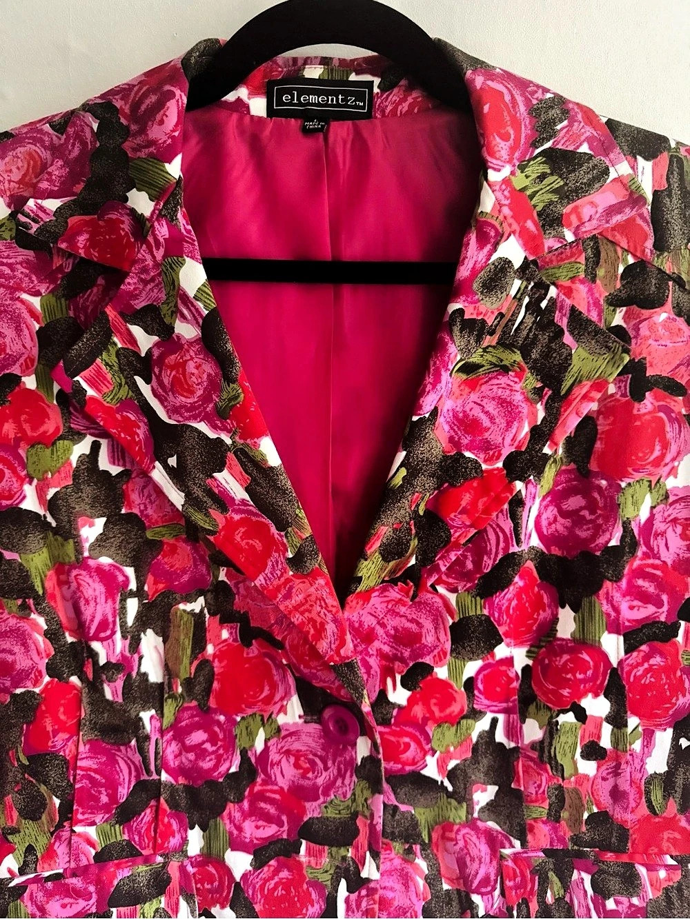 Elementz Floral Blazer in Pink & White Like New